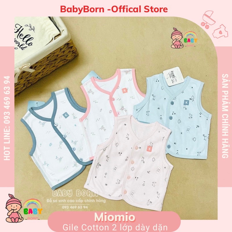 Áo gile cotton 2 lớp Mio mio dày dặn, mềm ấm cho bé