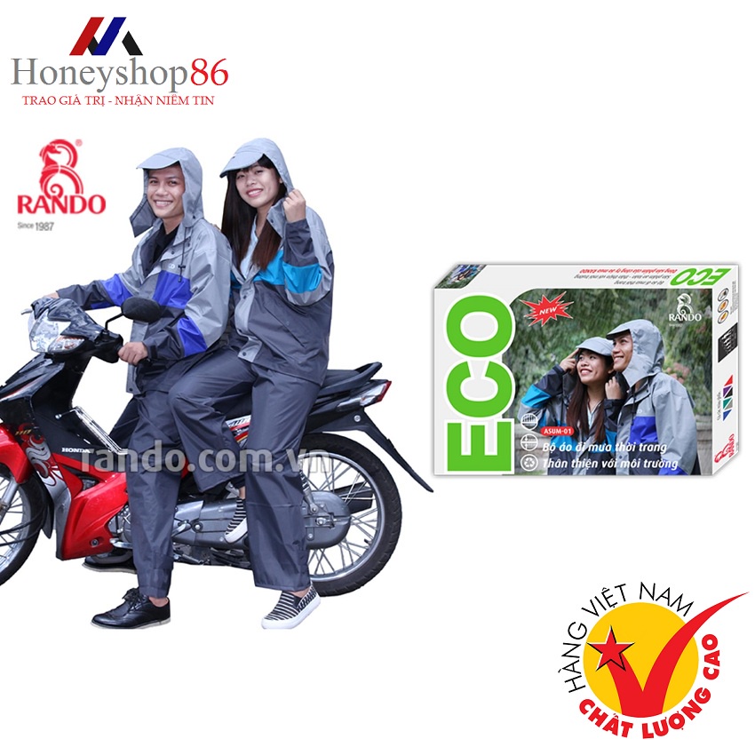 ÁO MƯA BỘ RANDO ECO ASUM-01 THỜI TRANG – THÂN THIỆN VỚI MÔI TRƯỜNG HONEYMART