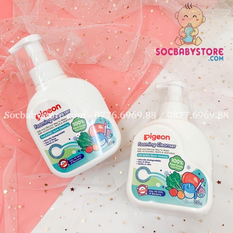 Dung dịch rửa bình sữa và rau quả dạng bọt Pigeon