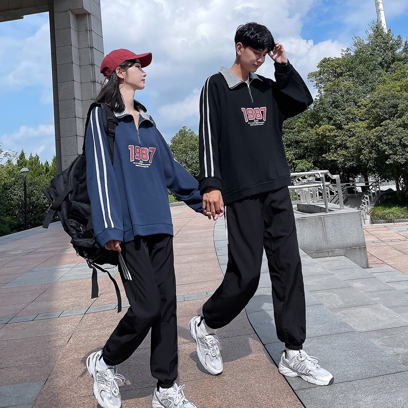 Áo POLO Dài Tay Cặp Đôi 1987 Sành Điệu, Nỉ Ngoại Dày Dặn Mịn Ảnh Thật Siêu Thời Trang Thu Đông 2022