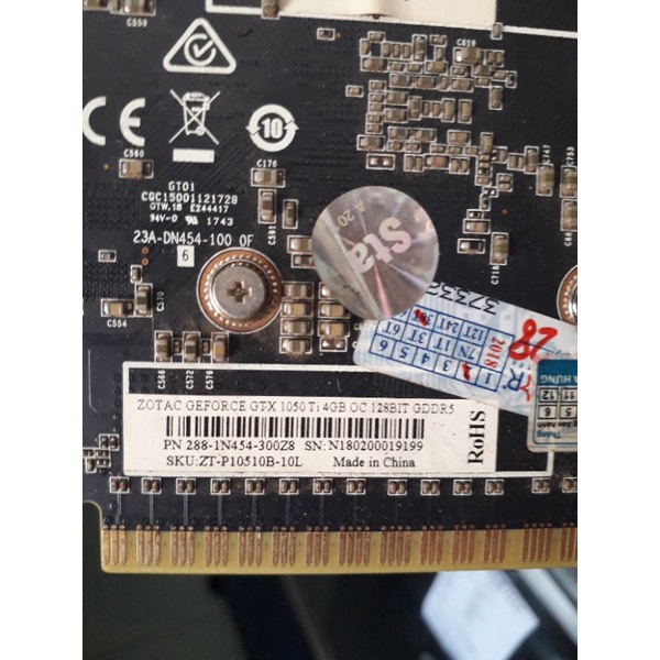 Card màn hình gtx1050ti 4gb ddr5 zotac 2fan