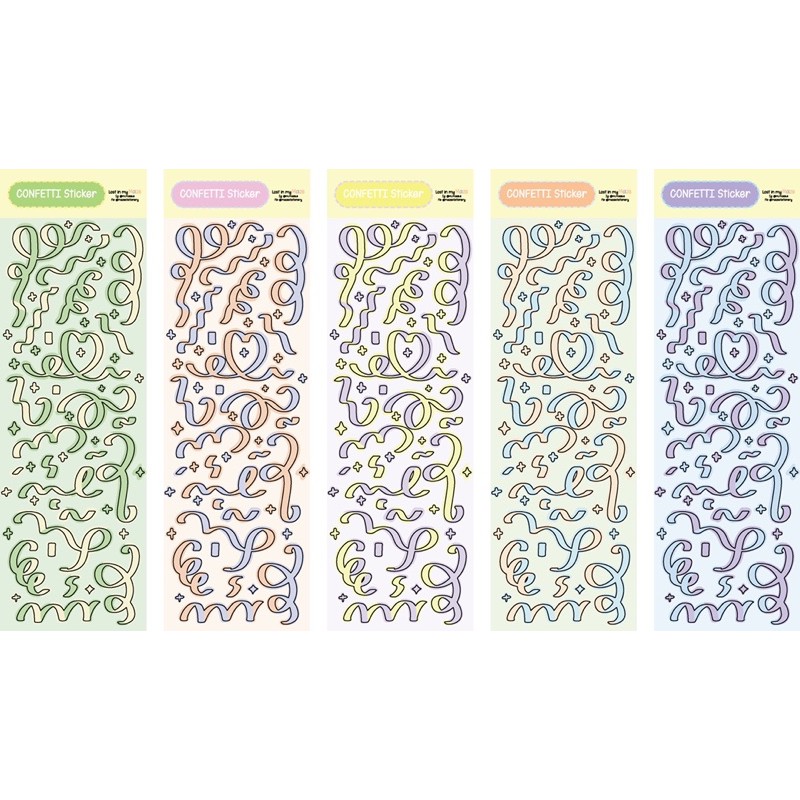 CONFETTI STICKER|Design by MAZE - Sticker hoa giấy, màu pastel - trang trí sổ, toploader, planner.