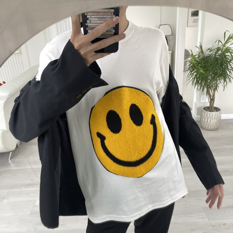 Áo Drew thêu xù cao cấp Áo thun drew thêu xù mặt cười