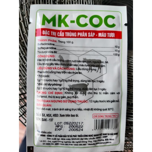 Cầu trùng cho gà MK COC gói 10g