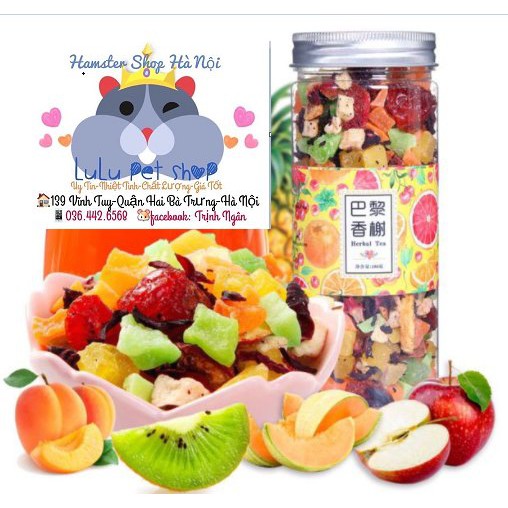 Hoa quả sấy lạnh - Trái cây sấy lạnh bổ sung vitamin cho hamster - thức ăn dinh dưỡng hamster ( chai 65g ) - 20k
