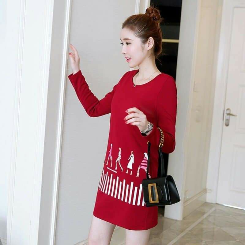 Đầm bầu váy suông tay dài có túi