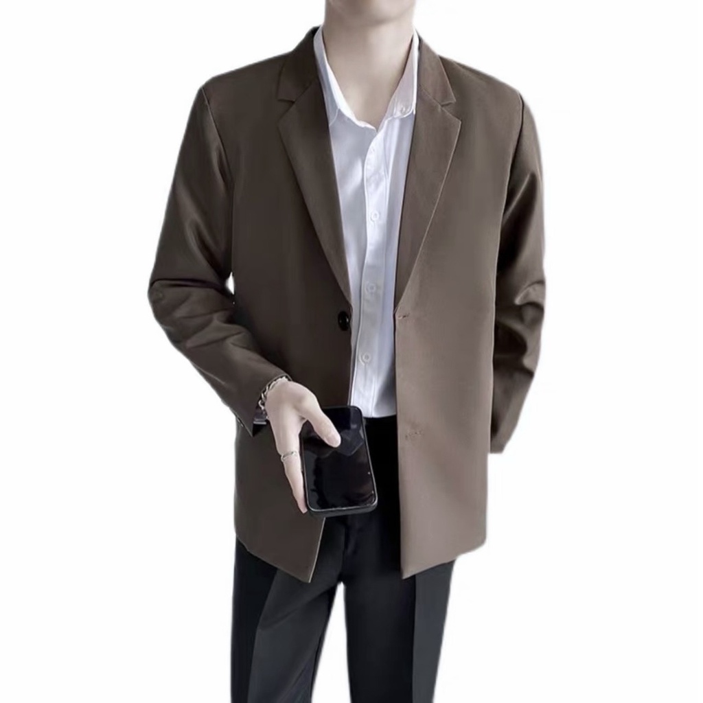 Áo khoác Blazer Nam Form rộng dài tay unisex basic chất Flannel Hàn cao cấp ,hợp mọi thời đại, phong cách Hàn Quốc, Vest | BigBuy360 - bigbuy360.vn