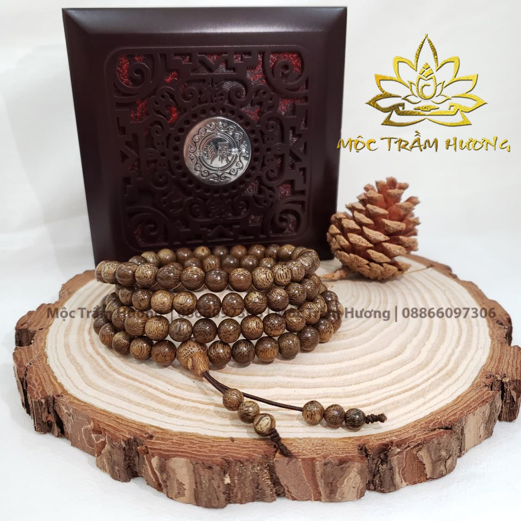 Vòng tay Chuỗi Tràng Hạt 108 - 4mm Trầm Tốc Việt - Trầm Hương Tự Nhiên - Mộc Trầm Hương