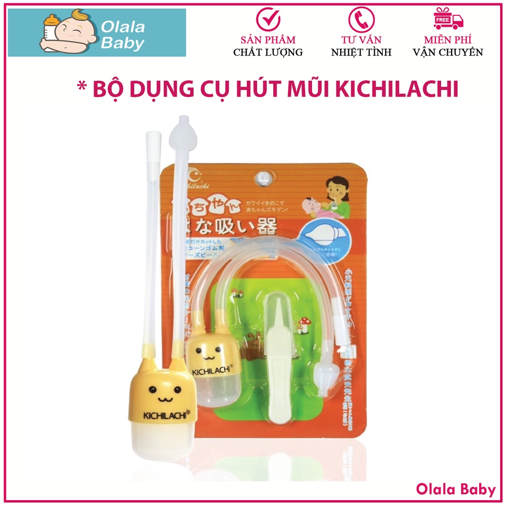 Dụng Cụ Hút Mũi Cho Bé Kichilachi/Babuu Kèm Nhíp Gắp Rỉ Mũi + Cọ Sắt
