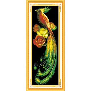Tranh Thêu Chữ Thập (Thêu toàn bộ) Chim Khổng Tước A397 (KHÁCH TỰ THÊU) KT:29X76CM