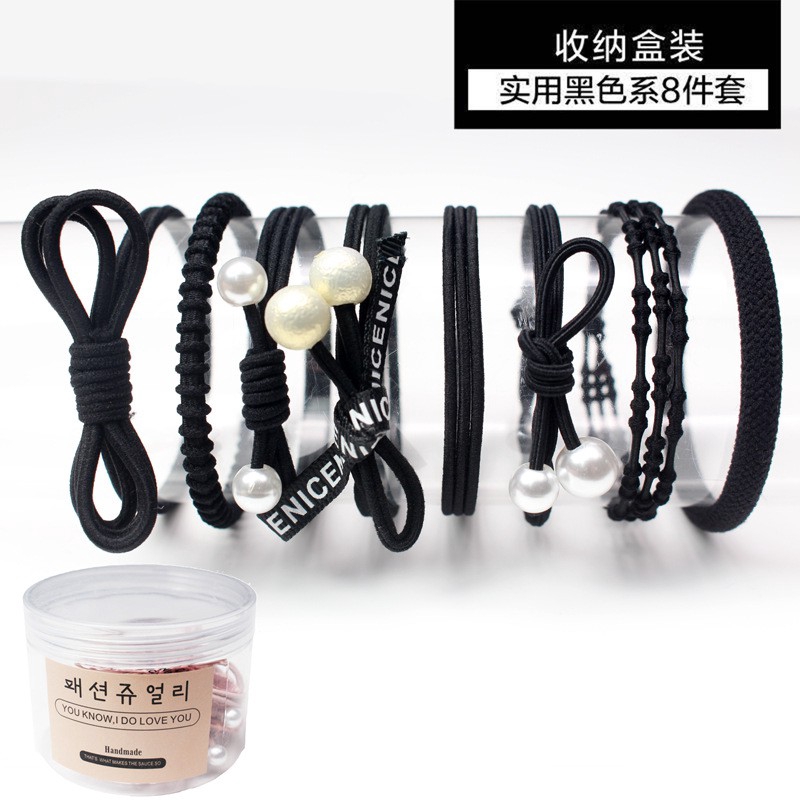 Set 12 dây buộc tóc họa tiết xinh xắn phong cách Hàn Quốc cho nữ
