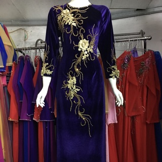 Áo dài nhung cho mẹ,bà sui