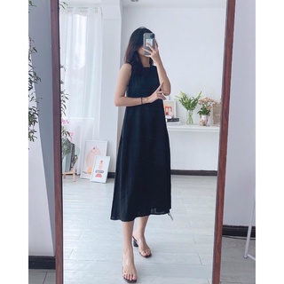 váy linen đen