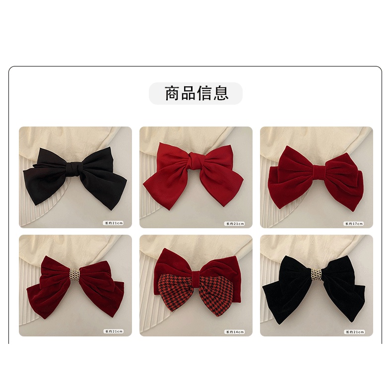 MOCHASHUKẹp tóc Mochashu hình nơ bằng nhung phong cách Hàn Quốc thời trang cho nữ