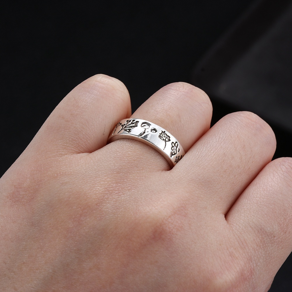 Nhẫn đeo tay họa tiết hoa cúc phong cách vintage cho nữ