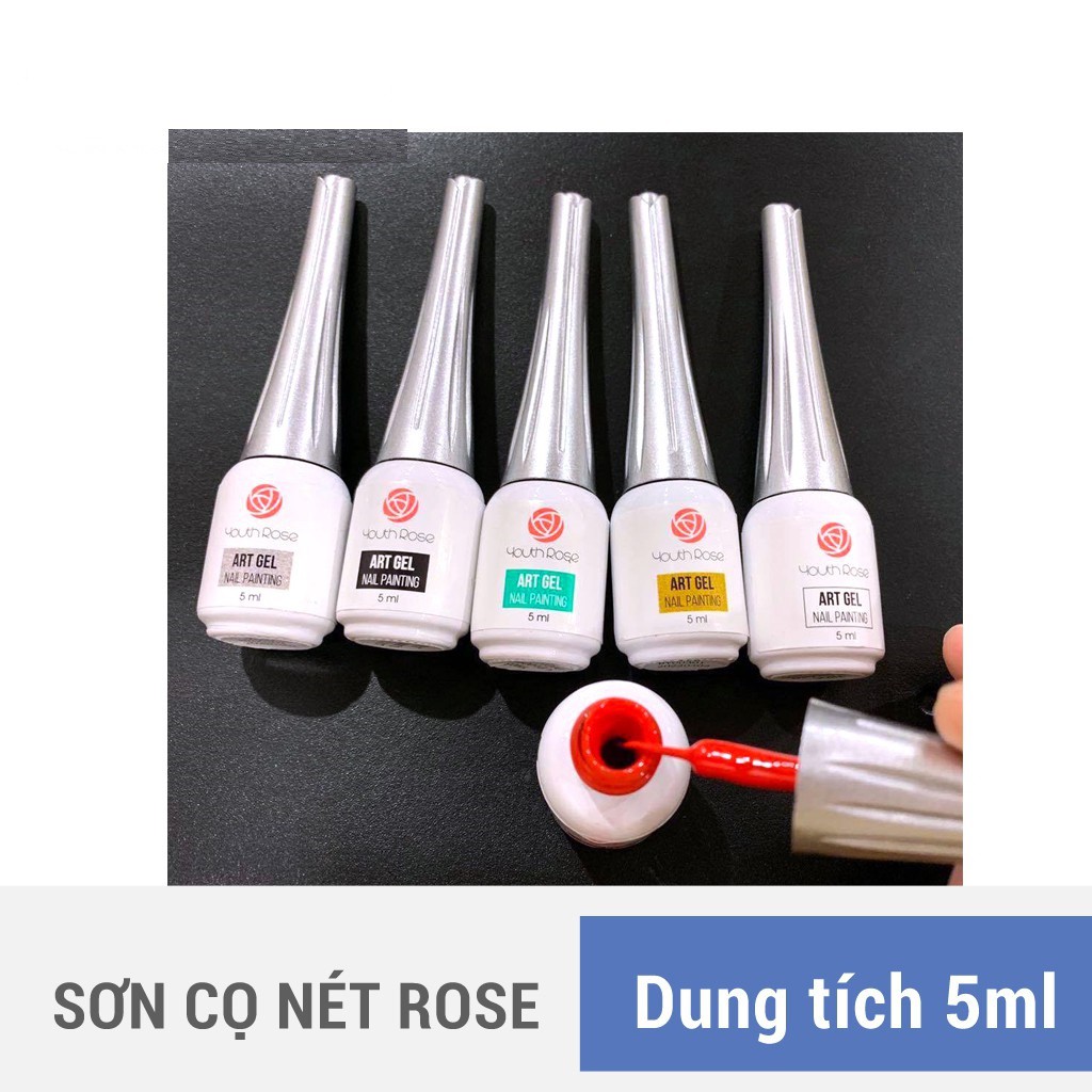 Sơn Gel Cọ Vẽ Nét Hoa Hồng ( 1 Set Nguyên Tem )