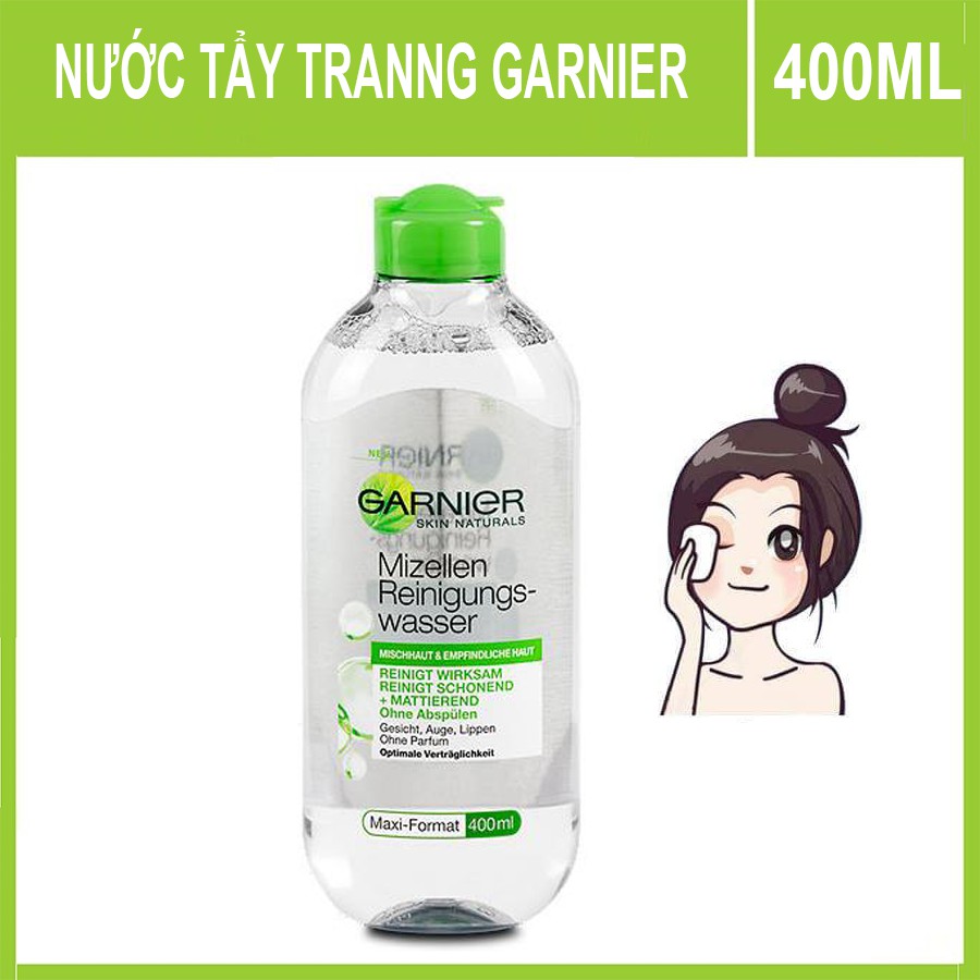 [Chuẩn Auth] Nước Tẩy Trang Cho Da Hỗn Hợp, Nhạy Cảm Garnier Skin Active Solution Micellaire Cleansing Water 400ml