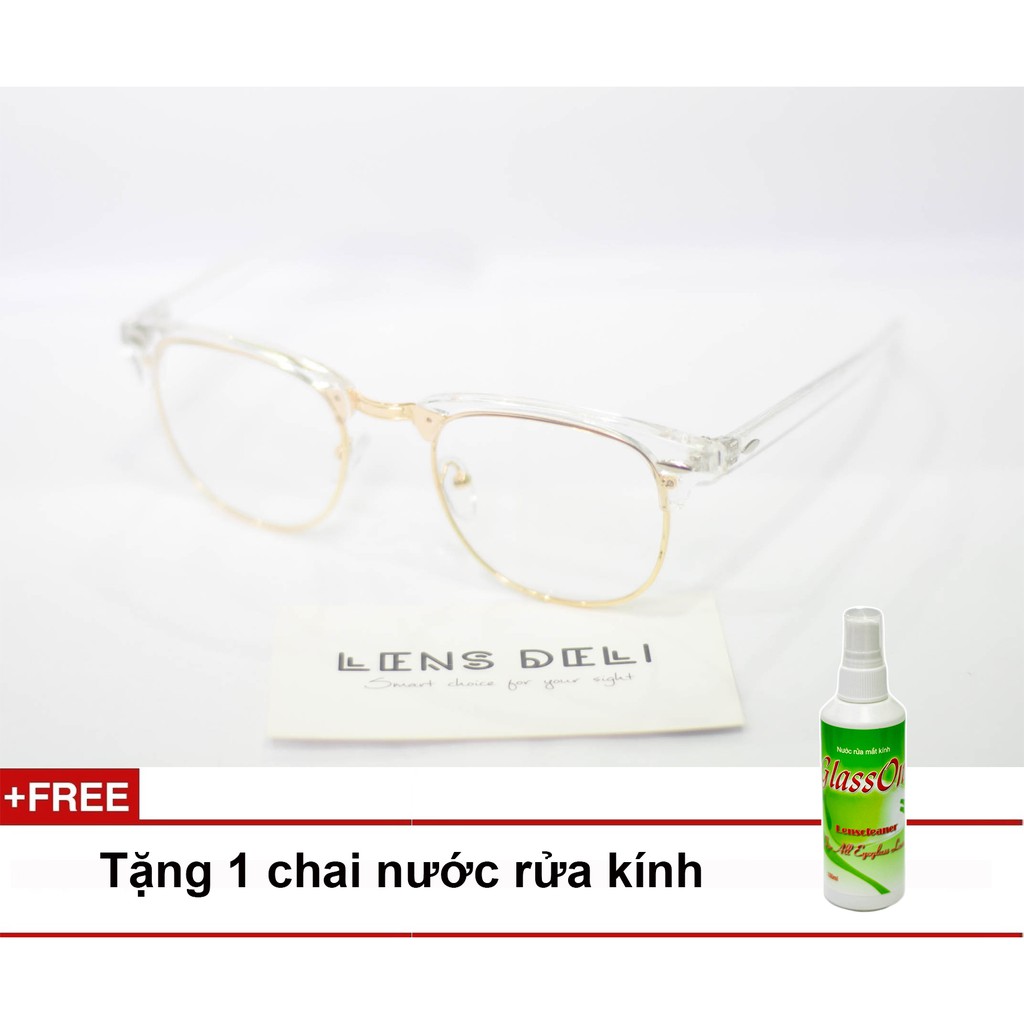 Gọng kính cận trong suốt LENS deli + Tặng 1 chai nước rửa kính Glassone