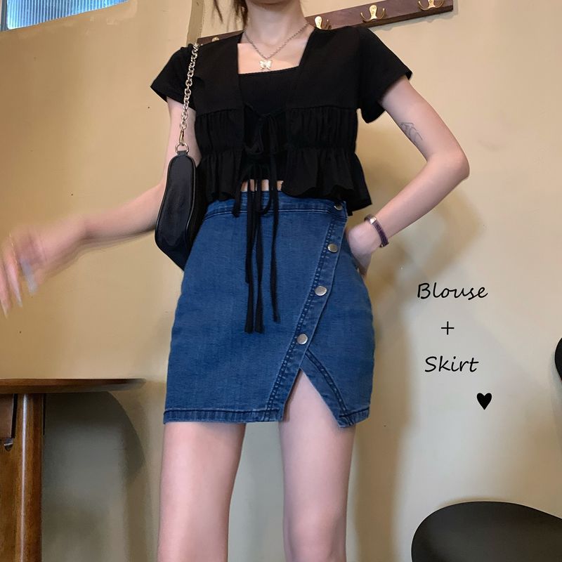 Chân váy denim phong cách hợp thời trang cho nữ D085 | BigBuy360 - bigbuy360.vn