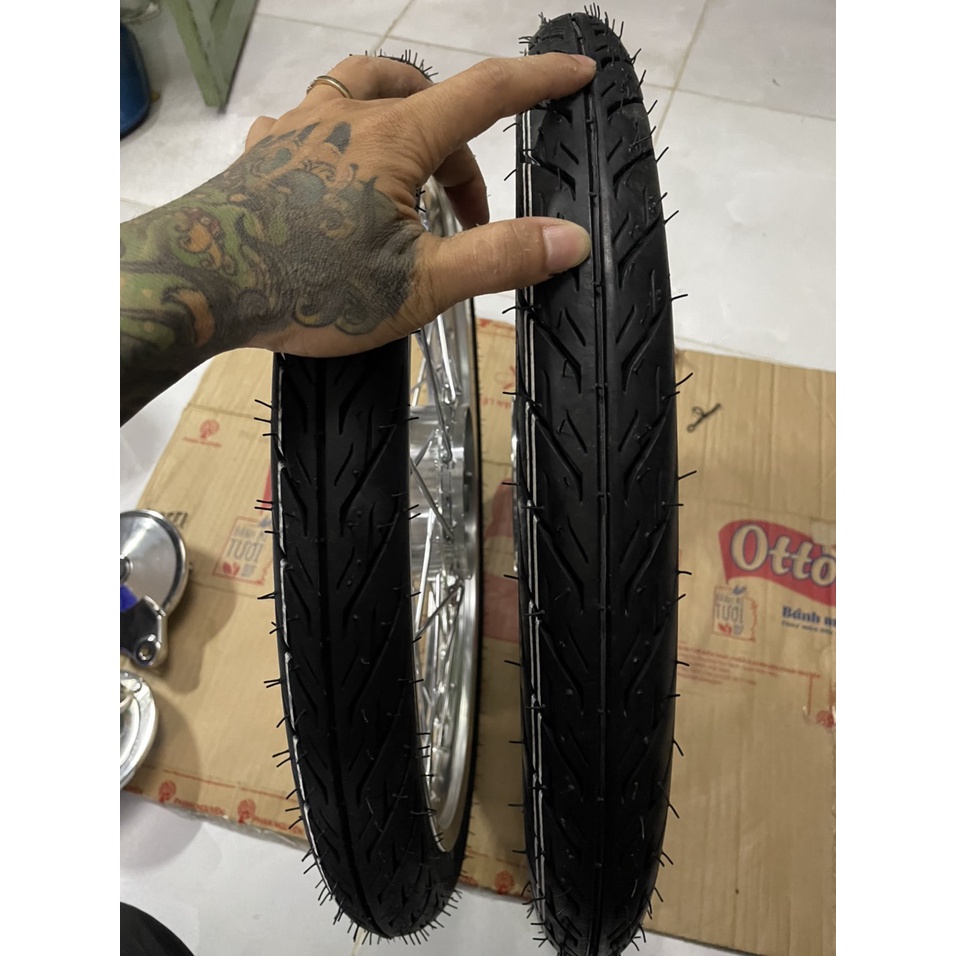 Bộ CDN dành cho wave và dream căm osaka đùm crom niềng nhôm bạc solute  kèm má crom full vỏ ruột 60/90 và 70/90