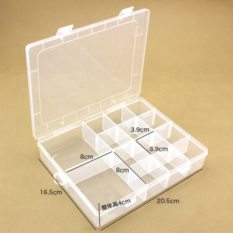 Hộp Nhựa Trong Suốt 14 Ngăn Đựng Trang Sức Tiện Dụng
