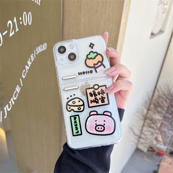 Ốp Điện Thoại Silicon Mềm Trong Suốt In Hình Heo Hoạt Hình Cho iPhone 13 13 Pro Max 12 12Pro 12ProMax 1111ProMax X