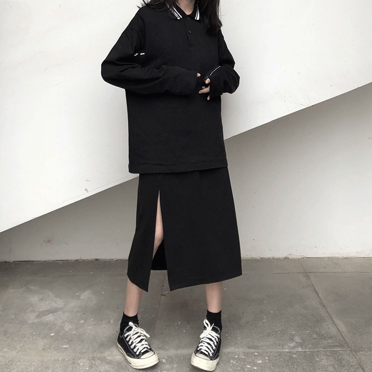 Nhập WAFACB2422 giảm 22K cho đơn 99K_Váy Chữ A Lưng Cao Xẻ Tà 28093 | BigBuy360 - bigbuy360.vn