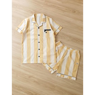 Bộ pyjama nữ kẻ vàng nữ . ha2185