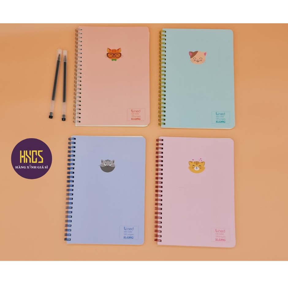 SỔ KLONG A5 Lined 120 TRANG 100 gsm lò xo kép, HXGS sổ tập vở kẻ ngang klong MS 537