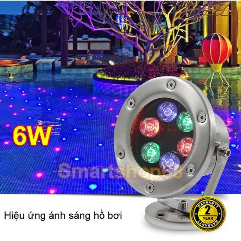 [ Bảo hành 2 năm ] Đèn Led âm nước Chip Sanan ĐỔI MÀU 6W,12W,18W-LỖI 1 ĐỔI 1
