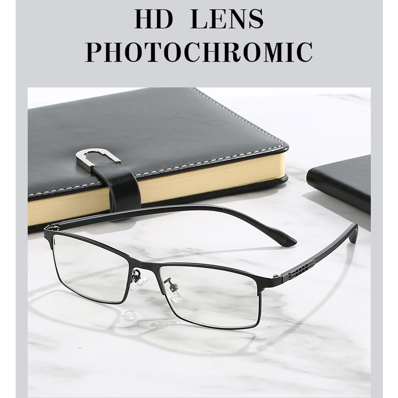 kính đọc photochromic chất lượng cao Kính đọc sách chống ánh sáng xanh Kính thay đổi màu ngoài trời + 100, + 150, + 200, + 250, + 300, + 350, + 400