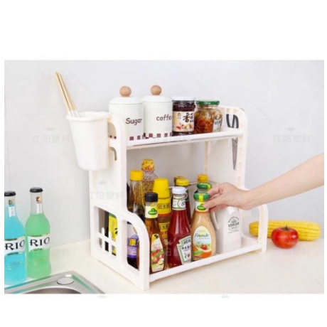 Kệ Đựng Gia Vị 2 Tầng Thiết Kế Thông Minh, Tiết Kiệm Không Gian , Nhựa  An Toàn Cao Cấp 88277 Shop Kho Tổng Vp88
