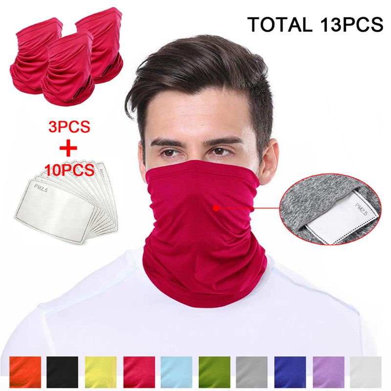 Set 3 khẩu trang chống nắng PM2.5 kèm 10 tấm lọc màu trơn tiện dụng cho nam và nữ
 | BigBuy360 - bigbuy360.vn