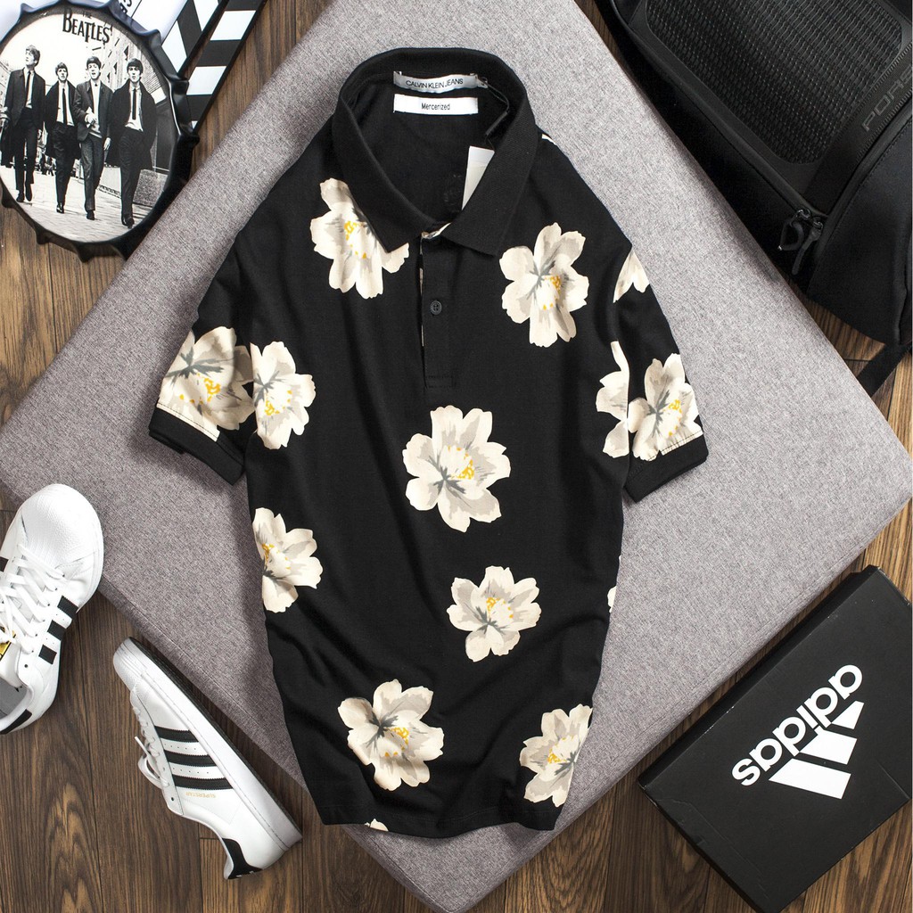 POCK66Áo thun có cổ họa tiết C.KJ  1 chiếc áo có cổ thời trang đẹpcháyhàng vài mã rồi anh em