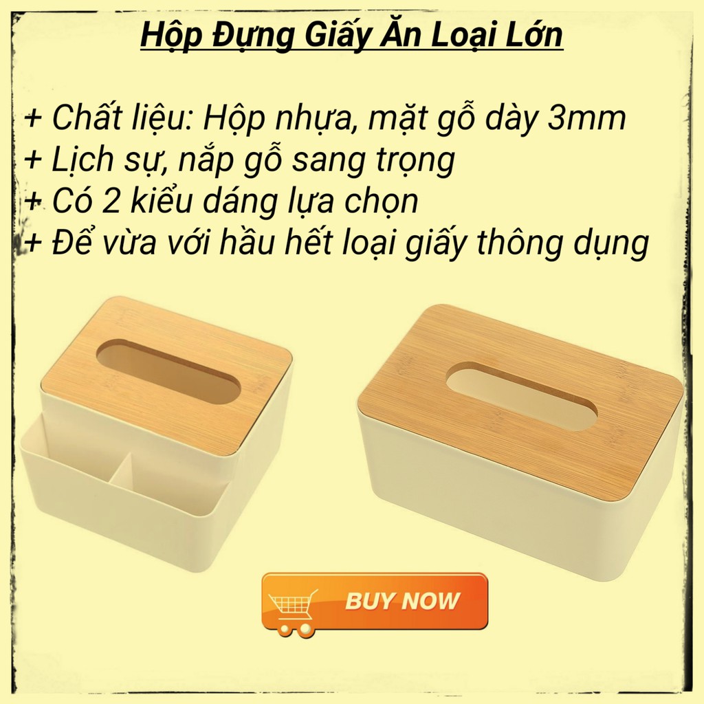 ⚡SANG TRỌNG⚡ Hộp Đựng Giấy Ăn Nắp Gỗ Decor T8 Có 2 Ngăn Để Đồ Đặt Bàn Phòng Khách, Phòng Ngủ, Bàn Làm Việc