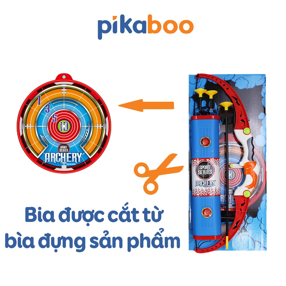 Đồ chơi bé trai bắn cung an toàn Pikaboo cung tên chắc khỏe, mũi tên tòe hít, chất liệu nhựa ABS cao cấp