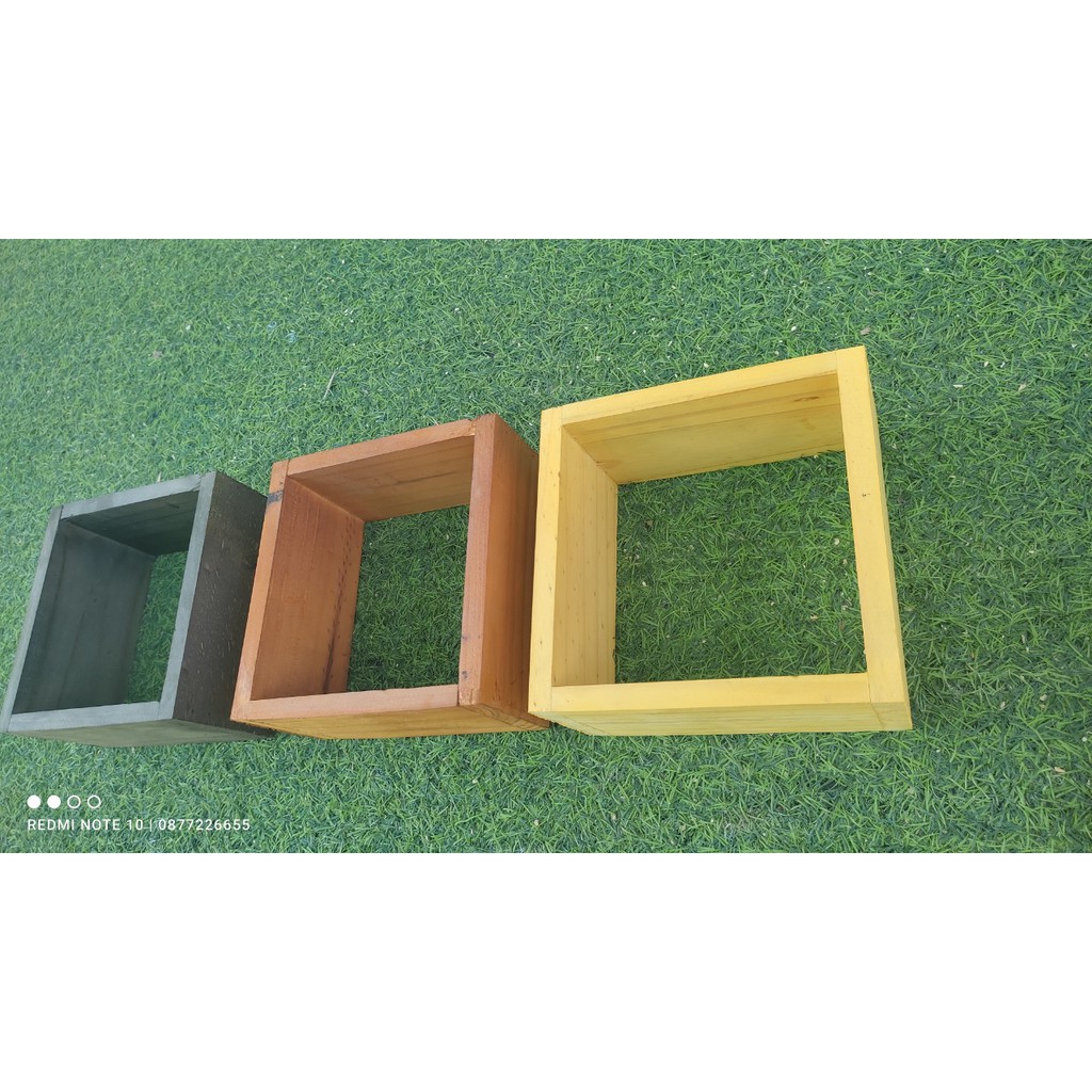 Kệ gỗ thông trang trí 1 ô vuông 15 x 15 x 9 HPKTT 23, ô trang trí decor