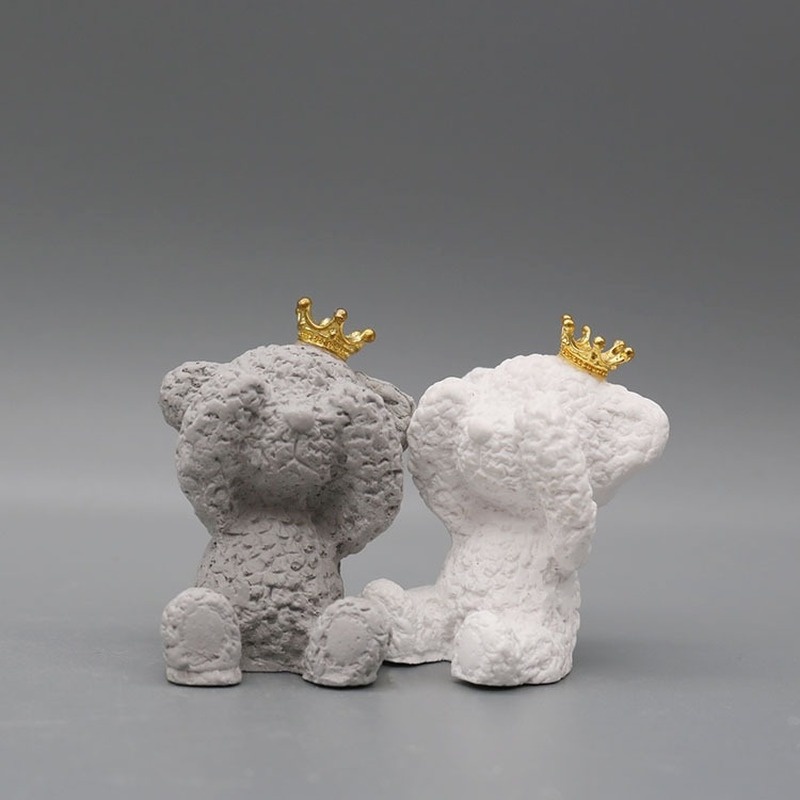 1 Phụ Kiện Trang Trí Bánh Kem Hình Gấu / Vương Miện Dễ Thương Lãng Mạn