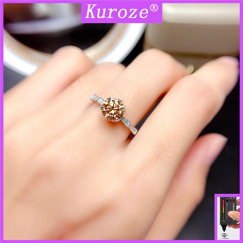 Nhẫn Dạng Mở Hình Moissanite Thời Trang Sang Trọng Pt950