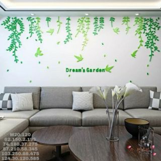 TRANH DÁN TƯỜNG MICA 3D " KHU VƯỜN TRONG MƠ"