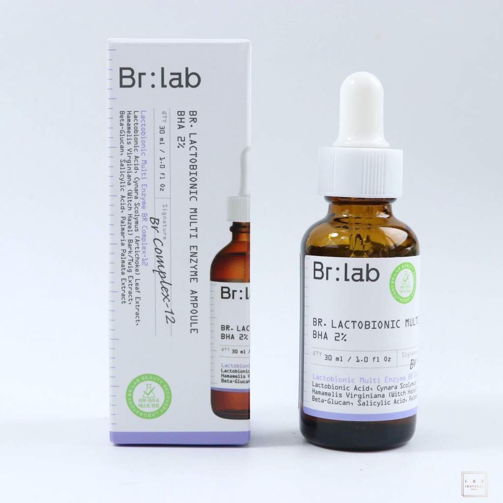 Tinh chất tái tạo da mặt BR Lactobionic Multi Enzyme Ampoule 30ml, Serum Hàn Quốc se khít dưỡng ẩm hỗ sạch mụn BR:LAB