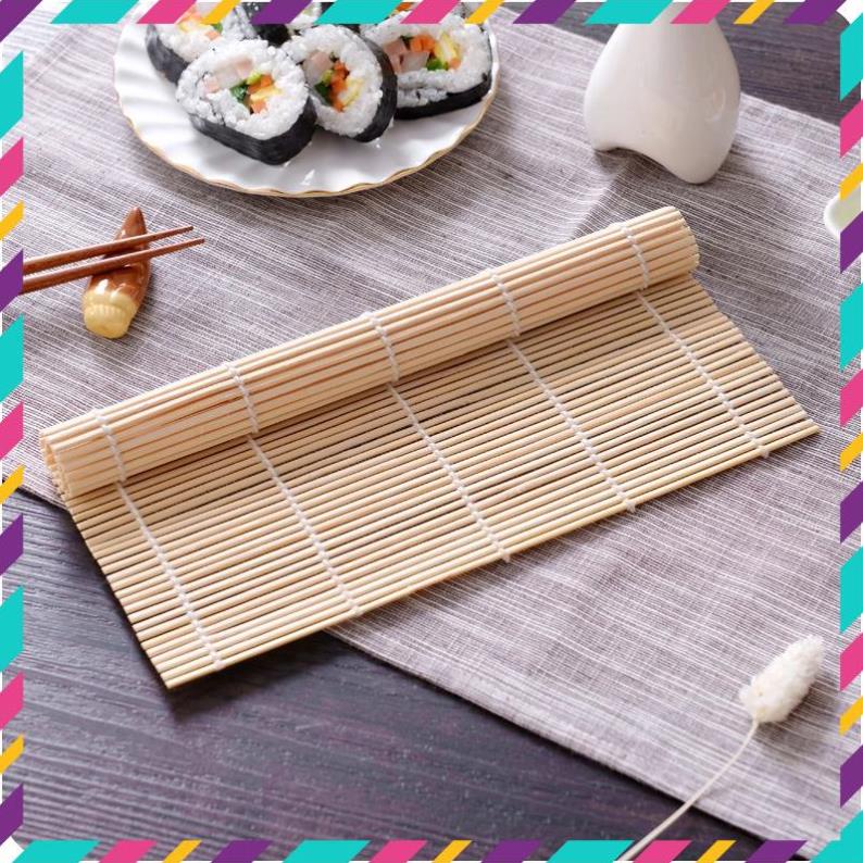Mành Tre Cuộn Cơm Rong Biển Kimbap, Cuốn Sushi - Mành Bằng Tre Cuộn Tròn Dùm Làm Lót Nồi Hoặc Cuộn Sushi Đa Năng
