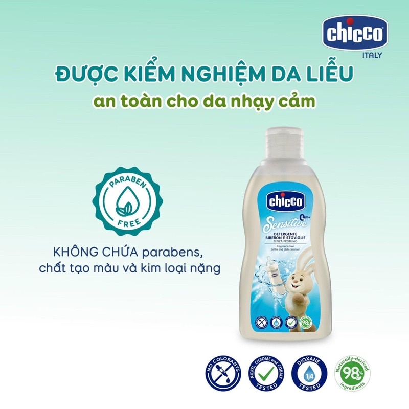 Gel rửa bình Chicco chiết xuất dầu dừa tự nhiên 300ml