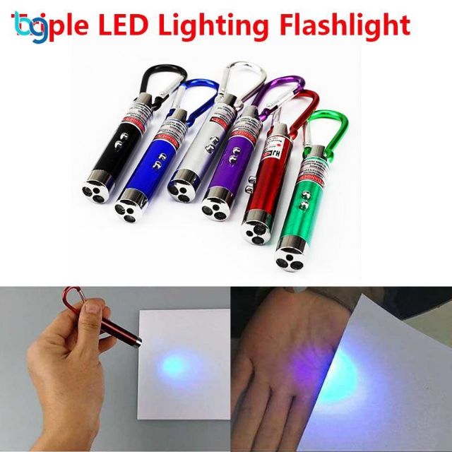 Móc khoá bút laser 3 chế độ chiếu sáng