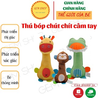 Thú cầm tay chút chít cho bé tập cầm nắm, phát triển xúc giác, thị giác và thính giác