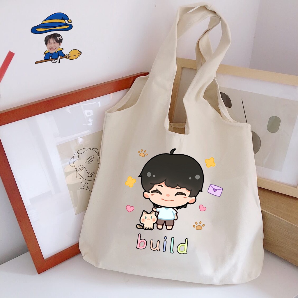 Kinporsche Túi Vải canvas Đeo Vai Đi Mua Sắm Mùa Hè Cho Nữ Sinh