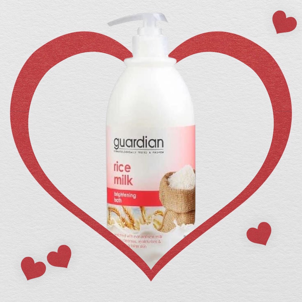 Sữa tắm Guardian Rice Milk dưỡng sáng da chiết xuất từ sữa gạo 1000ml