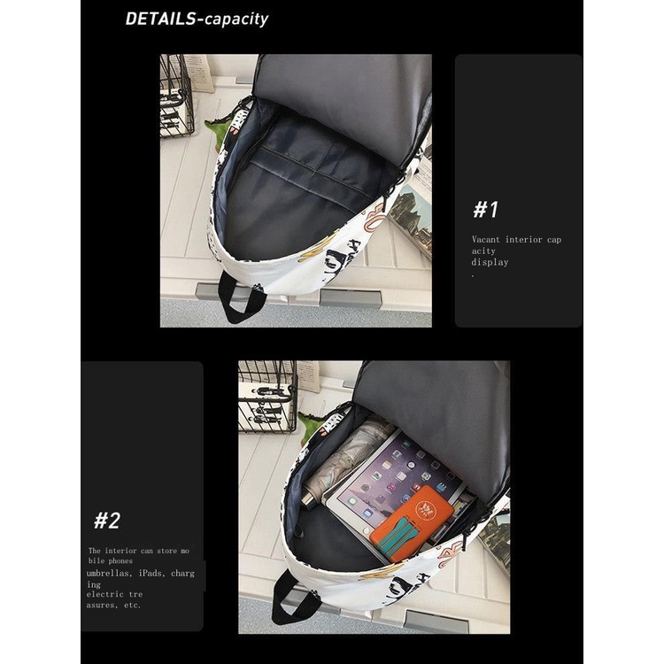 Balo Đi Học Họa Tiết Graffiti Đơn Giản Đa Năng Cho Nam Nữ