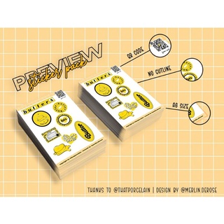 Set 10 sticker cắt sẵn butter bts | nhãn dán bts | sticker dán nón bảo hiểm