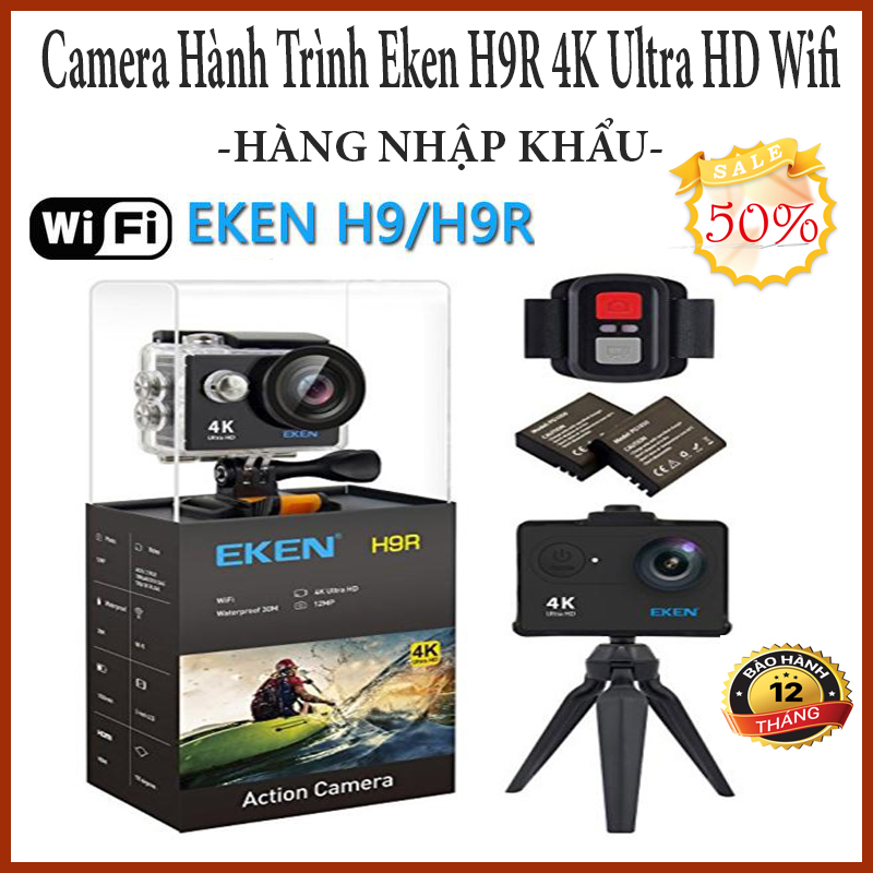 CAMERA HÀNH TRÌNH XE MÁY EKEN H9R 4K ULTRA HD WIFI CAO CẤP , CHẤT LƯỢNG HÌNH ẢNH CỰC NÉT , 1 ĐỔI 1 .